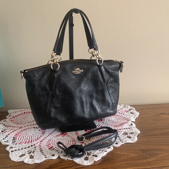 Coach Black Leather Satchel Bag - Picture 1 of 9